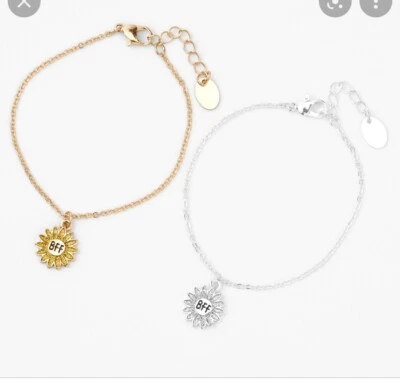Juego de Pulsera Claire’s Sunflower BFF Best Friend Oro Plata Ucrania 🇺🇦 Foto 1 de 3