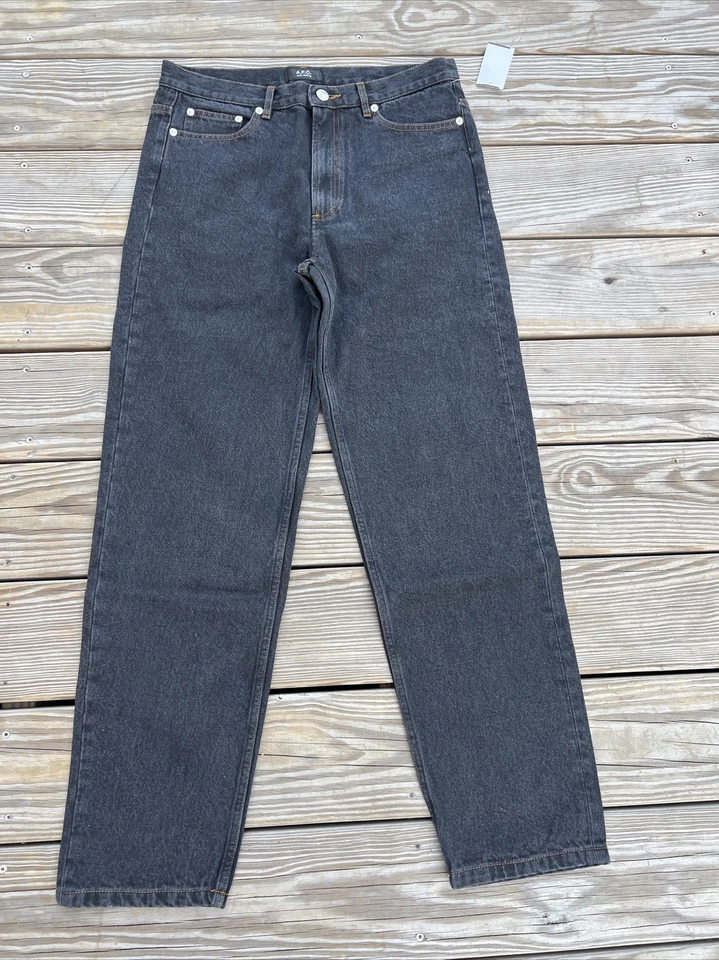A.P.C Women's Black Martin Nonstretch Straight Leg Jeans Pants Size 34