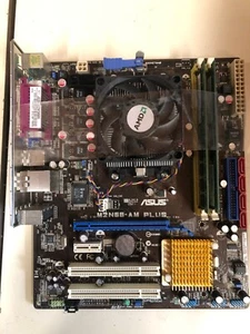 Asus Mainboard M2N68-AM PLUS  mit Athlon II X2 - 1,5 GB RAM Lüfter - Blende - Bild 1 von 12