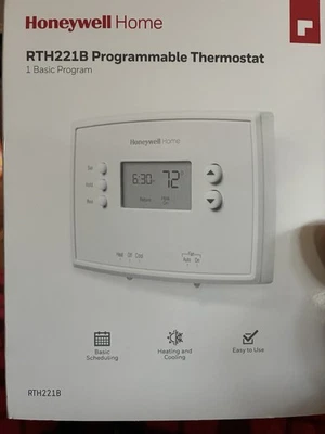 Honeywell Home 1-Week Programmable Thermostat, Heating & Cooling - New! - Image 1 of 3
