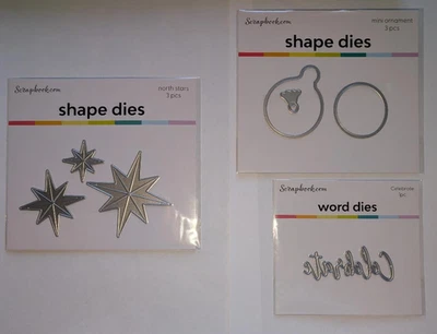 3 件全新套装-金属切割模具纸盒:装饰/星星/庆祝 — 第 1/4 张图片