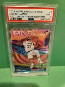 LeBron James Hoops Premium Stock Anti-Gravity Prem Red Prizm #2 PSA 9 #'d 18/88 - Picture 1 of 2