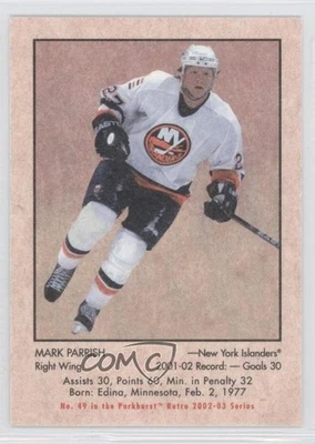 2002-03 ITG Parkhurst Retro Mark Parrish #49 - Image 1 of 2