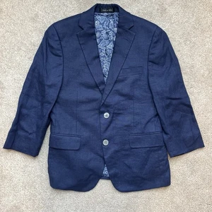 Lauren Ralph Blazer Jungen 10R 100% Leinen dunkelblau Jacke Paisley gefüttert Event - Bild 1 von 8