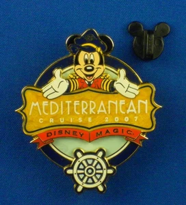 Captain Mickey Mediterranean Cruise 2007 Logo Wheel Spinner DCL Pin # 54825 - Picture 1 of 4