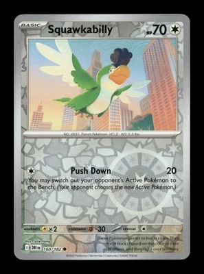Squawkabilly Reverse Holo Common SV10: Destined Rivals 160/182 NM Pokemon NM - Image 1 of 2