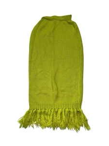 Hanifa Women’s Size Small Knitted Maxi Skirt Fringe Lime Green Pull On - Picture 1 of 10