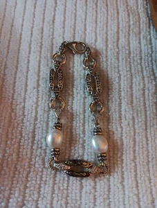 Effy D’Oro 925 Sterling & 14K Diamond & Pearl Bracelet - Picture 1 of 8