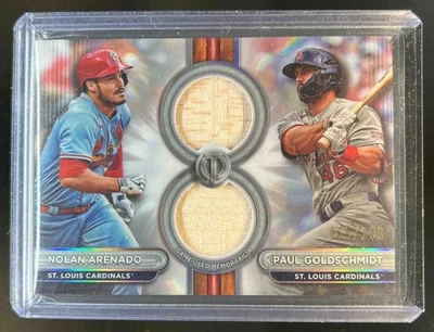 Bate jugador reliquias dobles Nolan Arenado Paul Goldschmidt 2024 Topps tributo #65/199 Foto 1 de 2