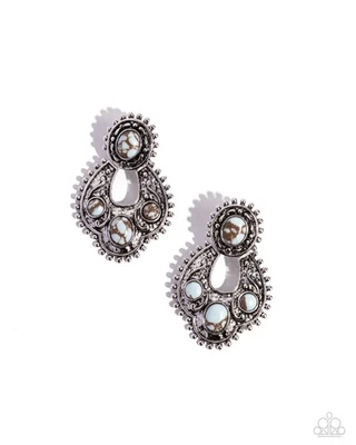 Paparazzi Earrings - Handcrafted Horseshoe - Blue - Image 1 of 2