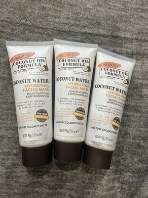 Увлажняющая маска для лица с кокосовым маслом формула кокосовая вода, 3,17 унции 3 тюбика - Изображение 1 из 4