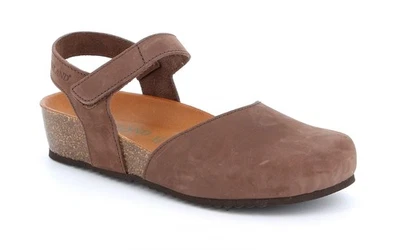 GRUNLAND SB2412 Sandali Donna in Nabuk punta chiusa con Strappo color TESTA DI M - Immagine 1 di 4