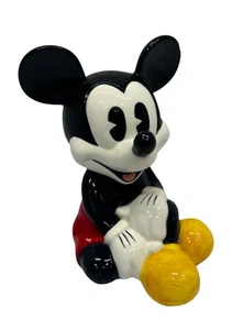Walt Disney Pie Eyed Mickey Mouse Ceramic Piggy Bank 8 3/4” X 6" - Picture 1 of 14
