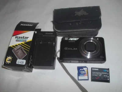 WORKS Casio EXILIM EX-H5 Black 12.1MP Digital Camera w/ Charger Battery, SD Card - Image 1 of 4