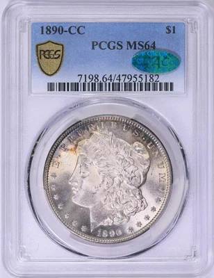 1890 CC Morgan Silver Dollar PCGS MS-64 CAC - Image 1 of 3