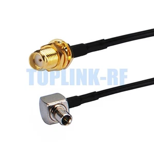 TS9 Male Right Angle 90° to SMA Female Connector RF Pigtail Coax Cable RG174 - Photo 1/4