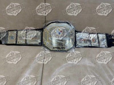 匹兹堡钢人队 6 次 NFL 冠军腰带成人尺寸 — 第 1/4 张图片