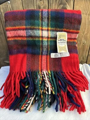 Vintage Gitana La Aurora 100% Pure Wool Plaid Blanket 50”x62” - Image 1 of 4