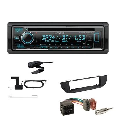 Kenwood 1-DIN Receiver Autoradio DAB+ CD Bluetooth für Fiat 500 500C Schwarz - Bild 1 von 4
