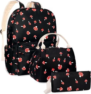 MCWTH Mushroom School Backpack for Girls, Kids Teen Bags - Picture 1 of 7