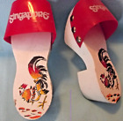 Souvenir SINGAPORE WOODEN Hand Painted Child size Shoes