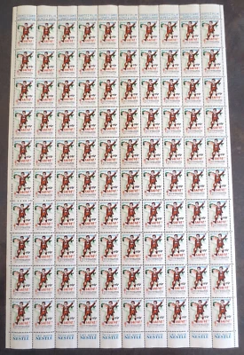 RARE PLANCHE DE 100 x TIMBRES/VIGNETTES ANTI TUBERCULOSE -  ANNEE 1937 - TBE - Photo 1/2