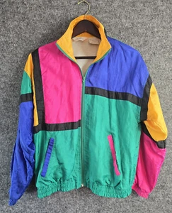 Retro Women’s Jacket Wind Breaker Zip Block Color Vintage Blair Boutique 80s 90s - Picture 1 of 9