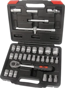 Hilka 01123202 Set di prese di azionamento 32 pezzi 1/2" metriche professionali artigianali - Foto 1 di 1