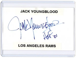 JACK YOUNGBLOOD NFL Rams Auto Autographed Signed 3x5 Index Card - Picture 1 of 1