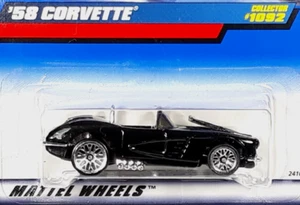 Chevy Corvette 1958 negro Hot Wheels con variación de motor pintado 1999 Col #1092 - Imagen 1 de 9