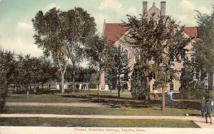 Postcard KS: Chapel, Washburn College, Topeka, Kansas, DB 1910's - Picture 1 of 2