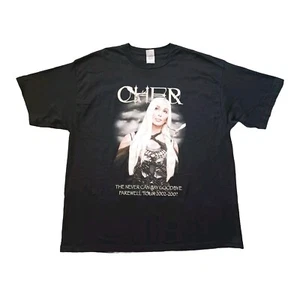 Vintage Cher Mens T Shirt XXL Black Never Say Goodbye Farewell Tour Y2K - Picture 1 of 15