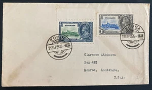 1935 Zomba Nyasaland cover To Monroe LA Usa King George V Silver Jubilee - Picture 1 of 2