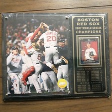 Vintage Boston Red Sox 2007 World Series Champions Plaque. Josh Beckett card new