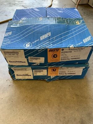 For Porsche 911 912 Pair Set of 2 Rear Disc Brake Rotors Solid Sebro 90135240110 - Image 1 of 4