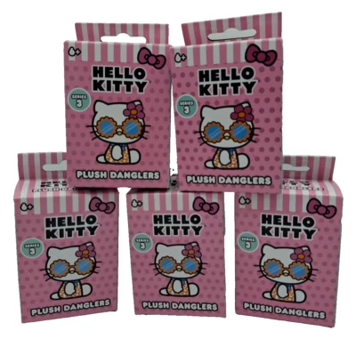 Lot of 5 Hello Kitty Plush Danglers Series 3 Figures Clip On Brand New Sealed - Image 1 of 3