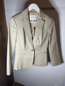 Banana Republic 1 Button Khaki Jacket Blazer Pockets Lined Size 4 petite NWT - Picture 1 of 3