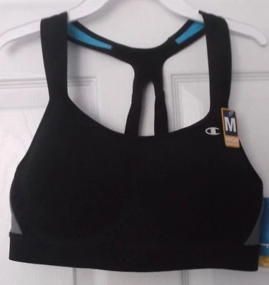 SUJETADOR DEPORTIVO CHAMPION NEGRO SOPORTE ALTO - ESPALDA CORREDOR - TALLA MEDIANA - NUEVO CON ETIQUETAS Foto 1 de 4