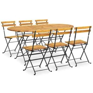 Wooden Garden itzcominghome Set Seat Dining Outdoor Table Chairs Hardwood Patio - Picture 1 of 28
