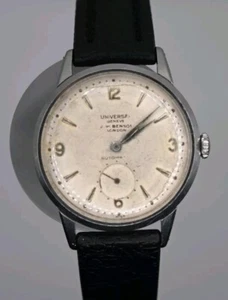 Orologio Next Day Vintage Universal Geneve Automatico J. W Benson London Acciaio - Foto 1 di 8
