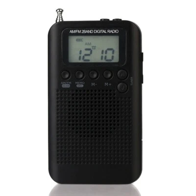 HRD-104 AM FM Radio Mini Radio Two Band Digital Clock Radio With Loudspeaker tps - Image 1 of 3