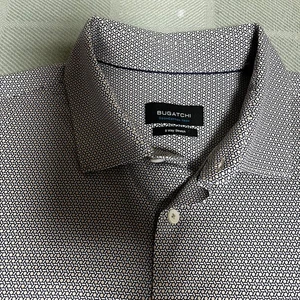 Bugatchi Men's Long Sleeve Button Down Shirt Geometric Circles Shaped Fit - Picture 1 of 5