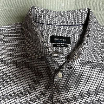 Bugatchi Men's Long Sleeve Button Down Shirt Geometric Circles Shaped Fit - Image 1 of 4