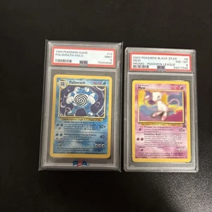 Pokémon TCG Poliwrath Base Set 13/102 Holo PSA 9 & Mew Black Star Promo 8 PSA 8 - Picture 1 of 2