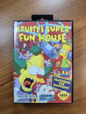 Krusty's Super Fun House (Sega Genesis, 1994) CIB Manual Tested - Image 1 of 4
