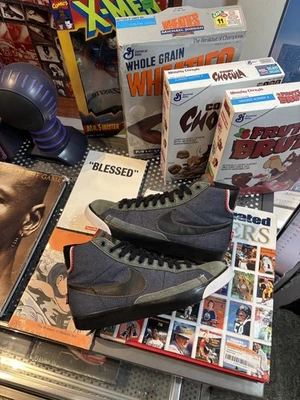 Size 8 Nike Blazer Premium Mid Selvage Denim Mac Miller Nikes On My Feet - Image 1 of 4
