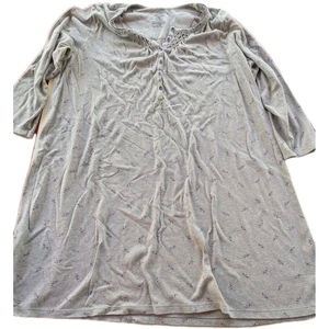 Simply Basic Sleepwear Gray Long Sleeve Shirt Womens 3X - Picture 1 of 5