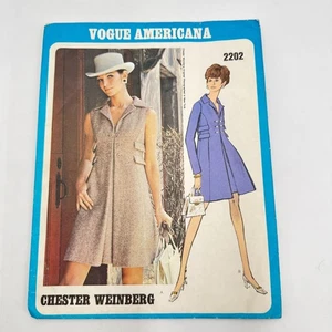 Vtg "Chester Weinberg" 2202 Vogue Americana Dress Pattern, Size 14 w/Label - Picture 1 of 10