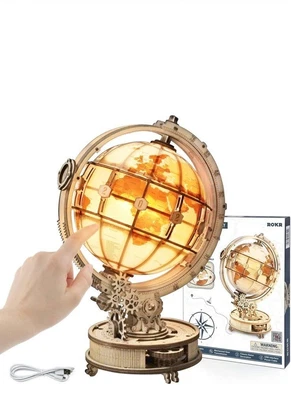 ROKR 3D Wooden Puzzles for Adults-LED Illuminated Wooden Globe Puzzle-Model NEW - Image 1 of 4