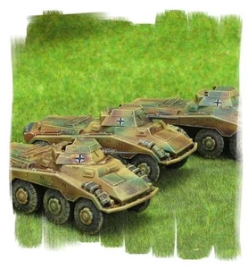 Painted! -  Sdkfz 234 2cm Gun  (3 vehicles) - 15mm WW2 - Flames of War - Picture 1 of 2